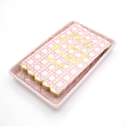 Pink Textured Guest Towel Tray
