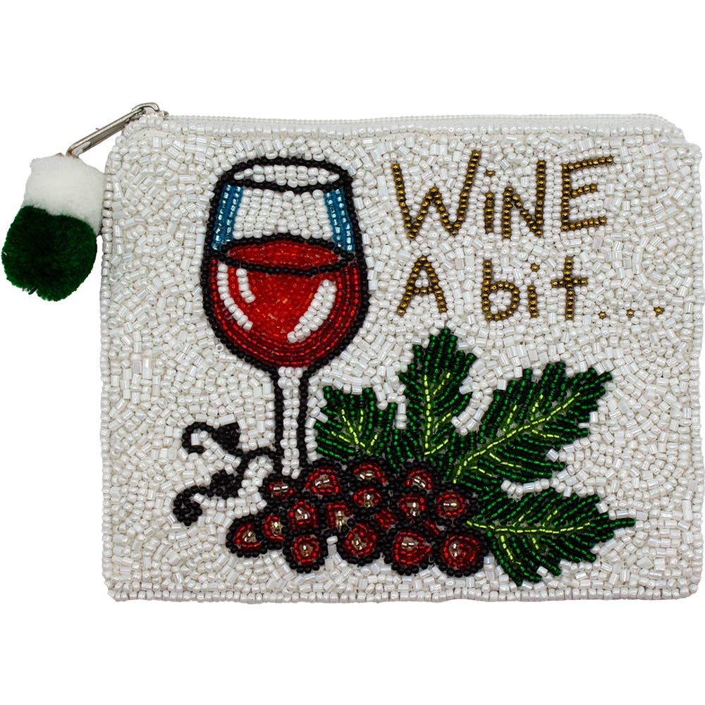 Wine a Bit Beaded Pouch