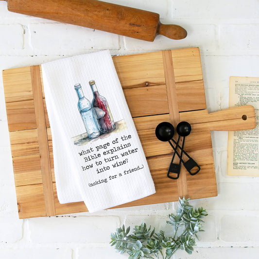Funny Bible and Wine Towel