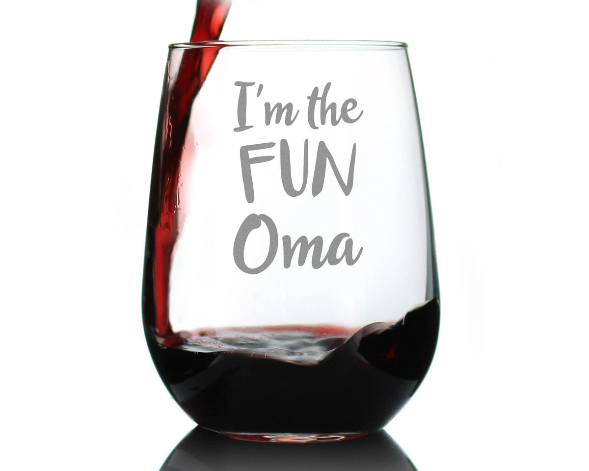 Fun Oma Stemless Wine Glass - Mother's Day Gifts and Decor