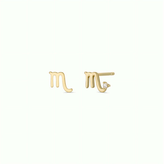 Zodiac Gold Earrings - Scorpio