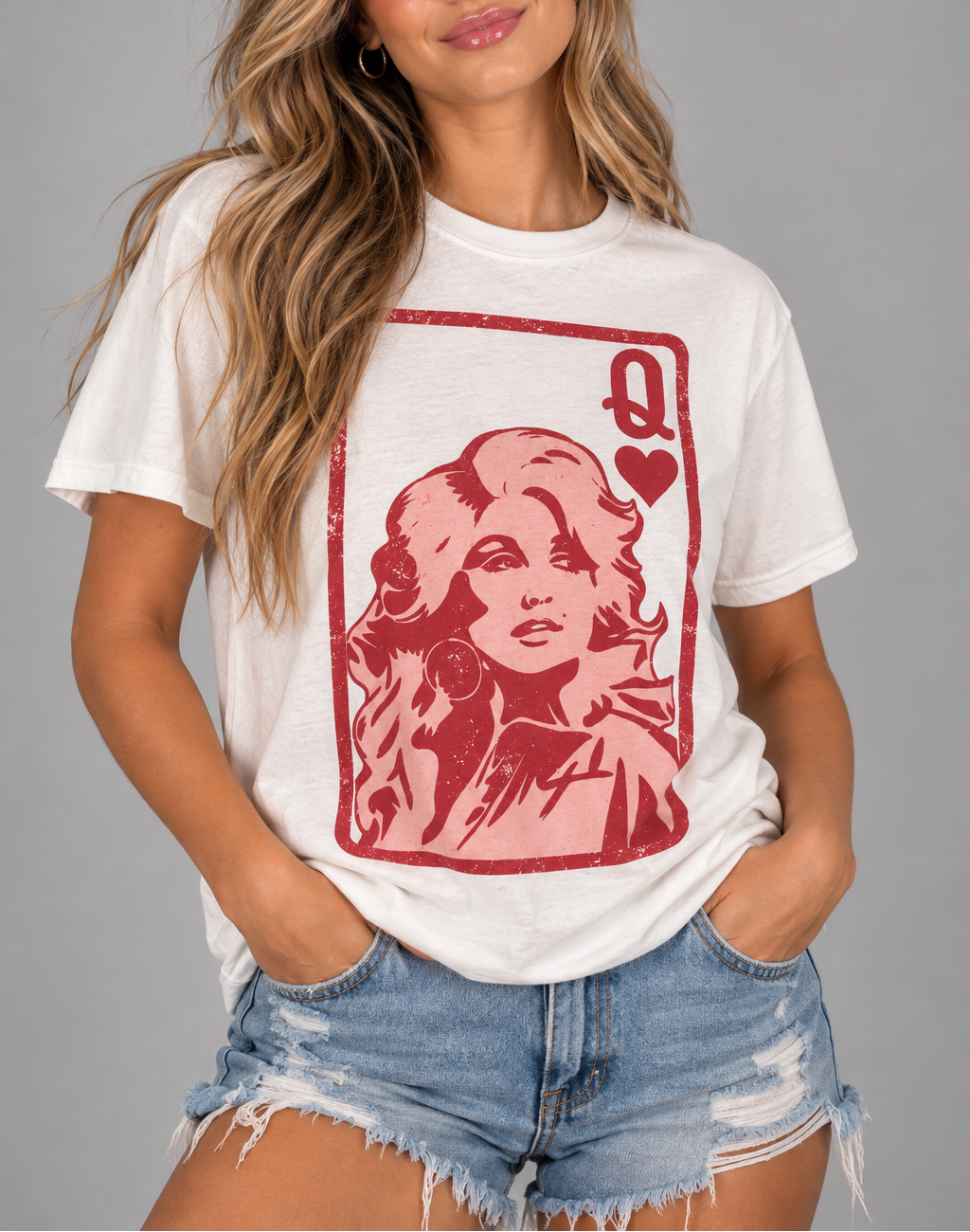 Queen of Hearts Dolly T-shirt White