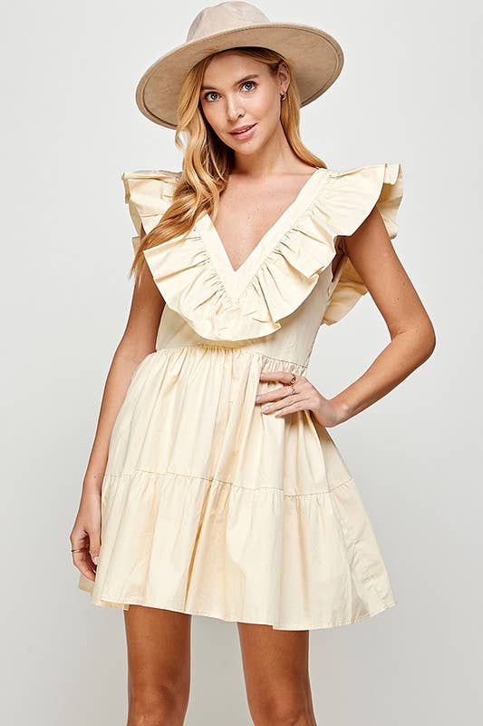 Romantic Ruffle Tiered Dress with Open Back 5187IMD