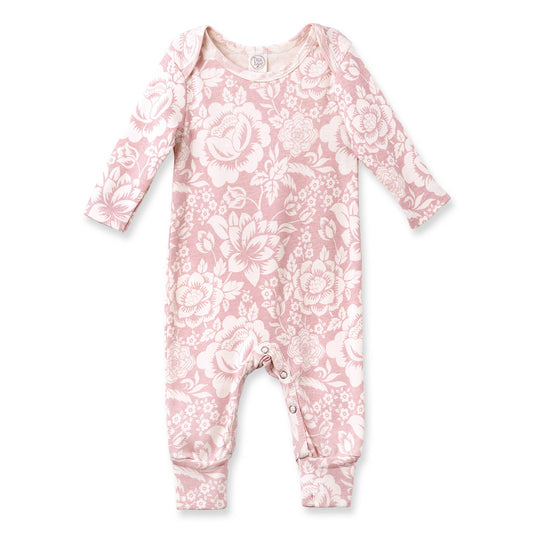 Vintage Floral Baby Romper – Cotton Long Sleeve One-Piece