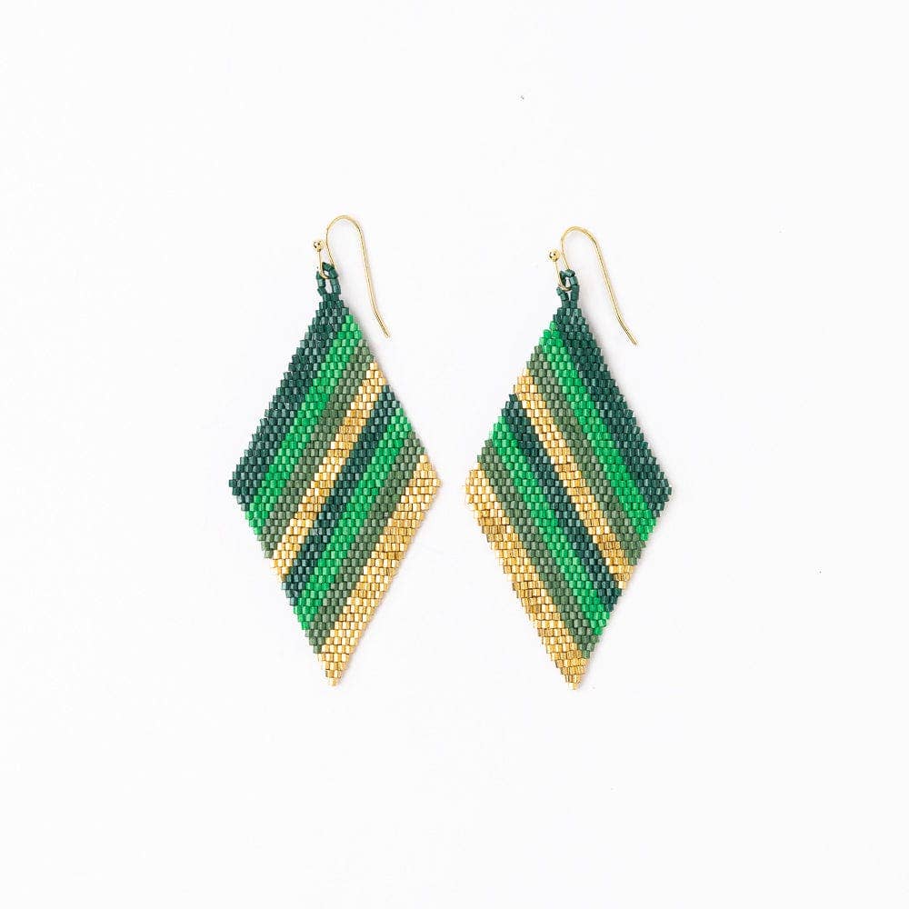 Frida Diagonal Stripe Beaded Earrings