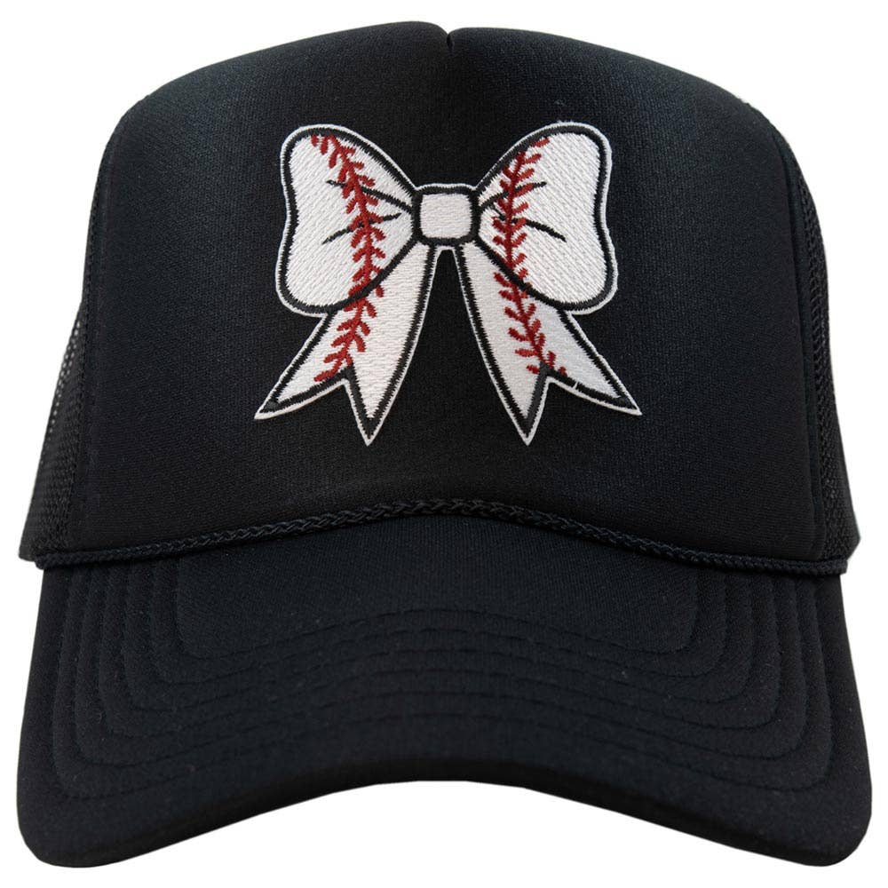 Baseball Bow Coquette Patch Foam Trucker Hat