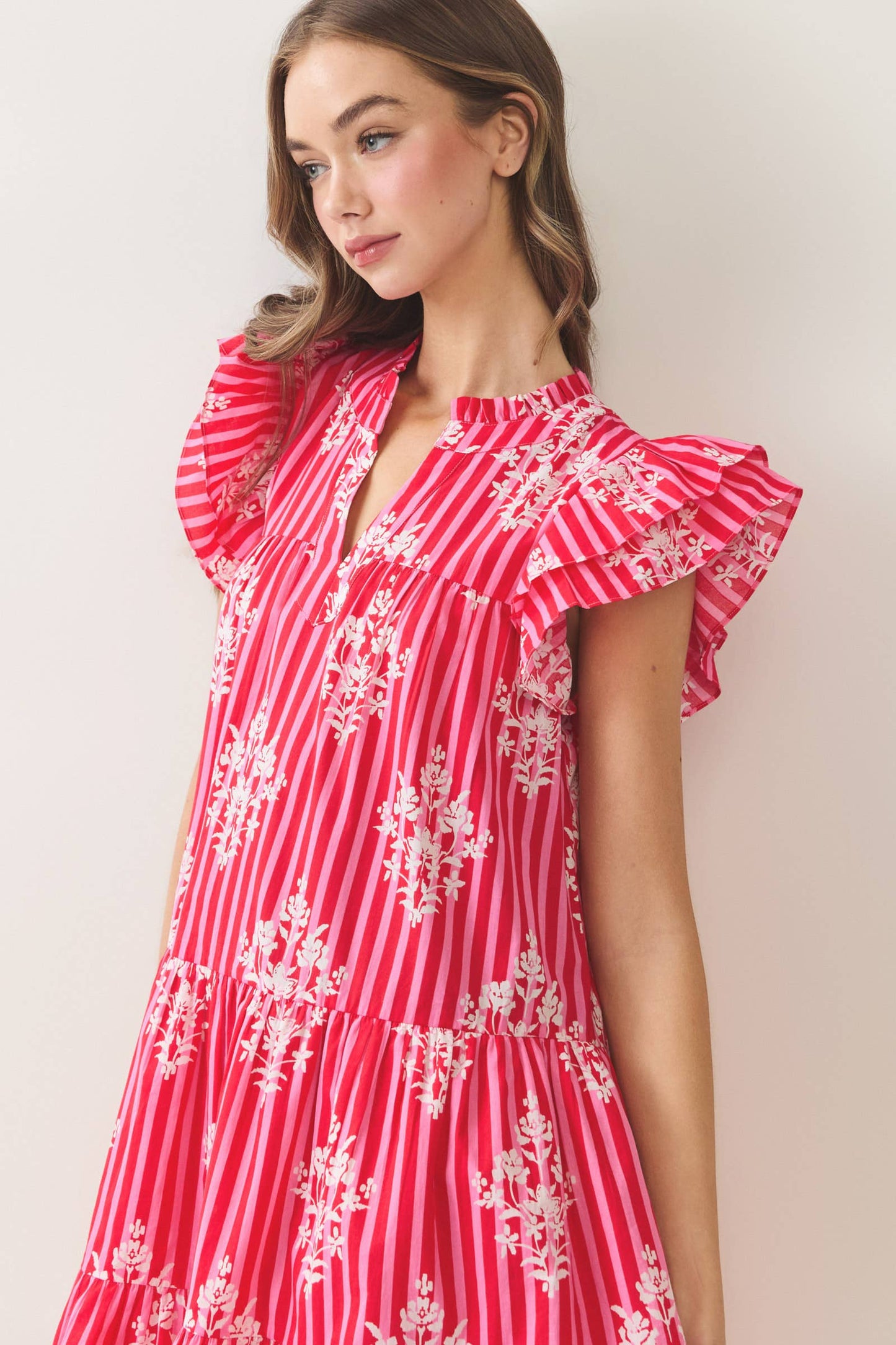 Floral Tiered Babydoll Mini Dress