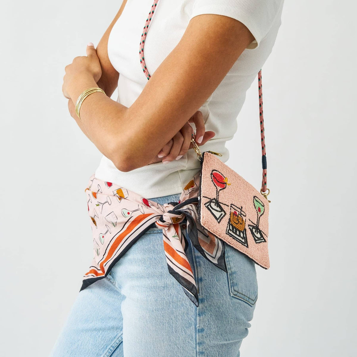 Olivia Square Scarf Cocktail Print 36x36