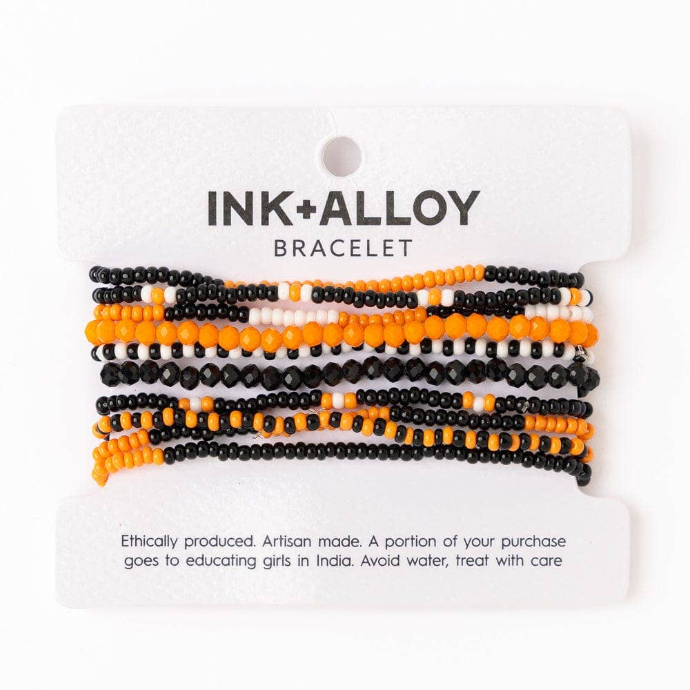 Game Day Beaded 10 Strand Stretch Bracelet Set