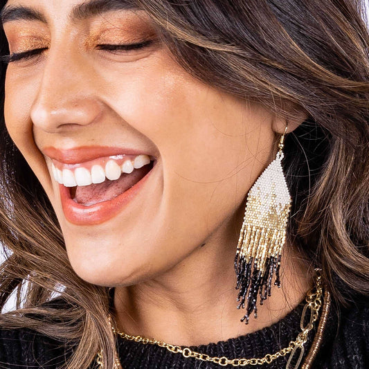 Claire Ombre Beaded Fringe Earrings