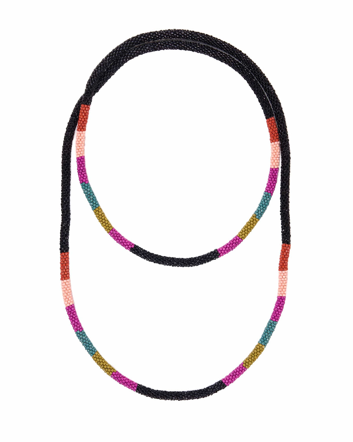 Allie Seed Bead Long Necklace Muted