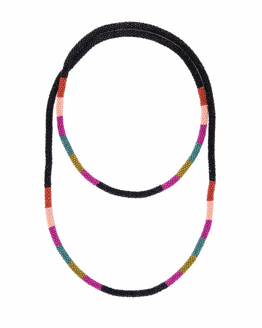 Allie Seed Bead Long Necklace Muted