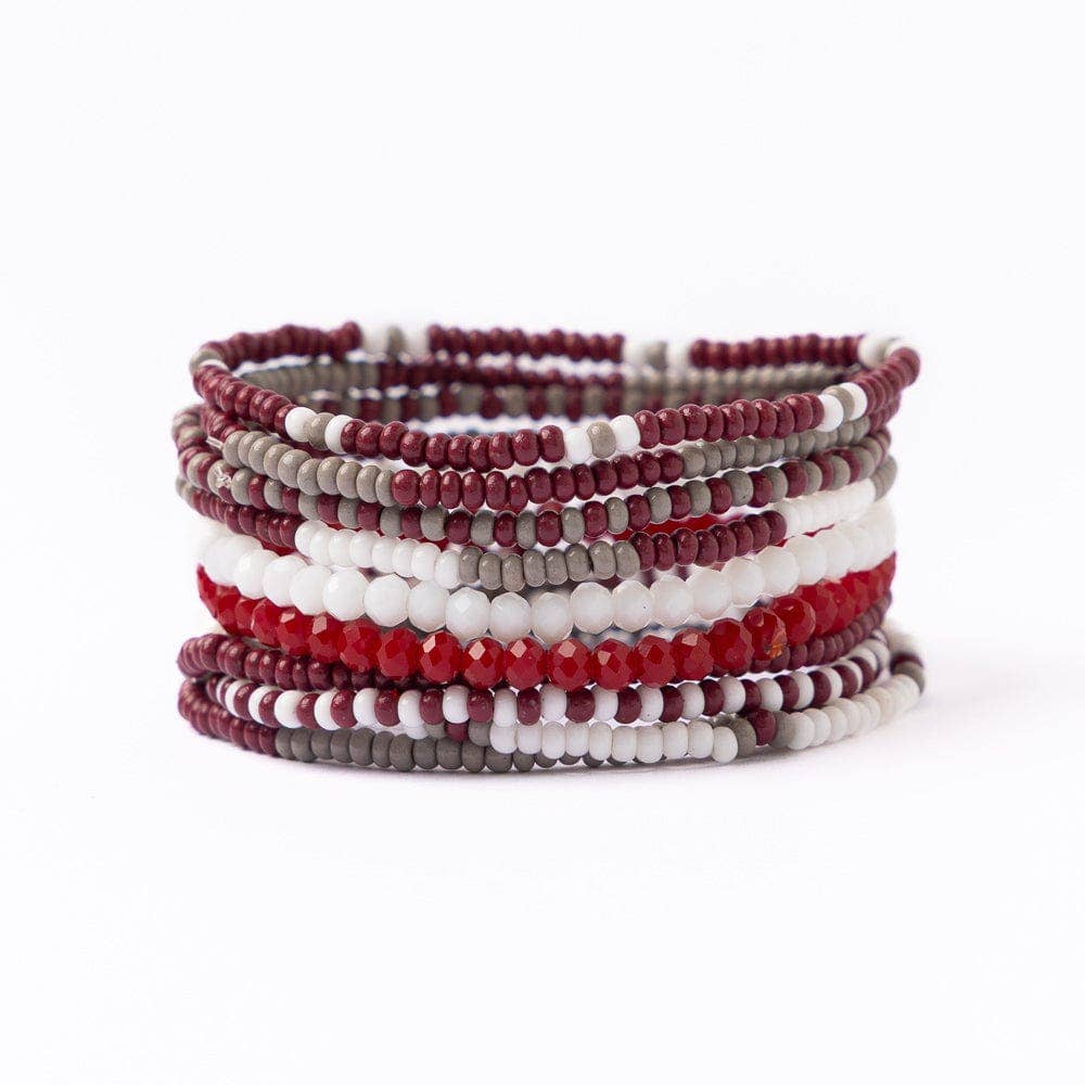 Game Day Beaded 10 Strand Stretch Bracelet Set