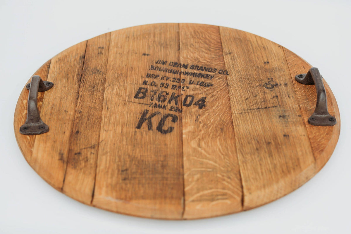 Whiskey Barrel Head Tray