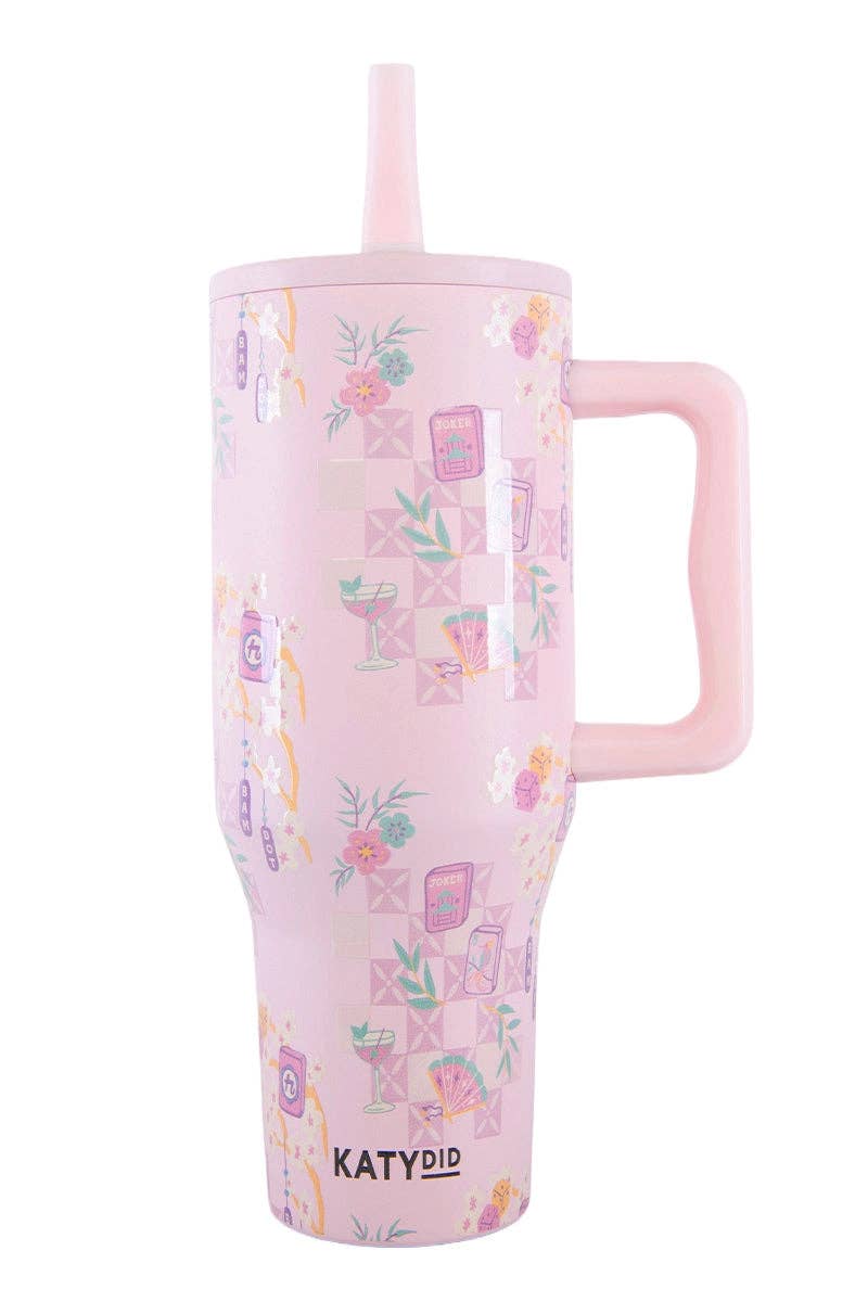 Mahjong Pieces Flip Top Tumbler Cup