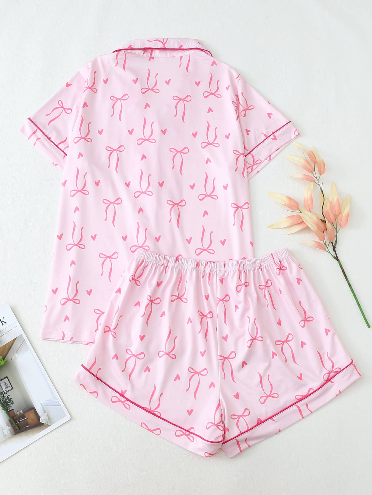 Cozy Cute Bows Prints Pajamas Set