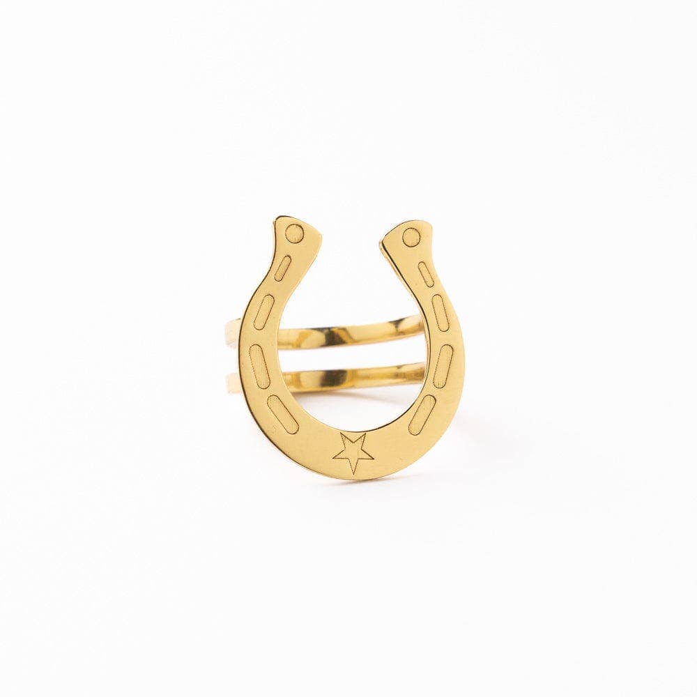 Harper Horseshoe Bandana Ring Brass