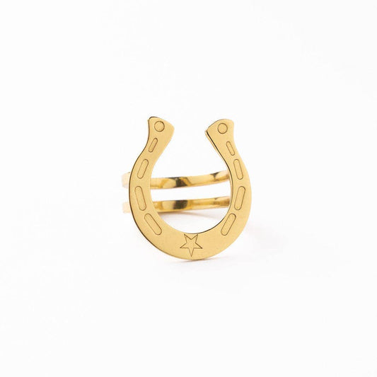 Harper Horseshoe Bandana Ring Brass
