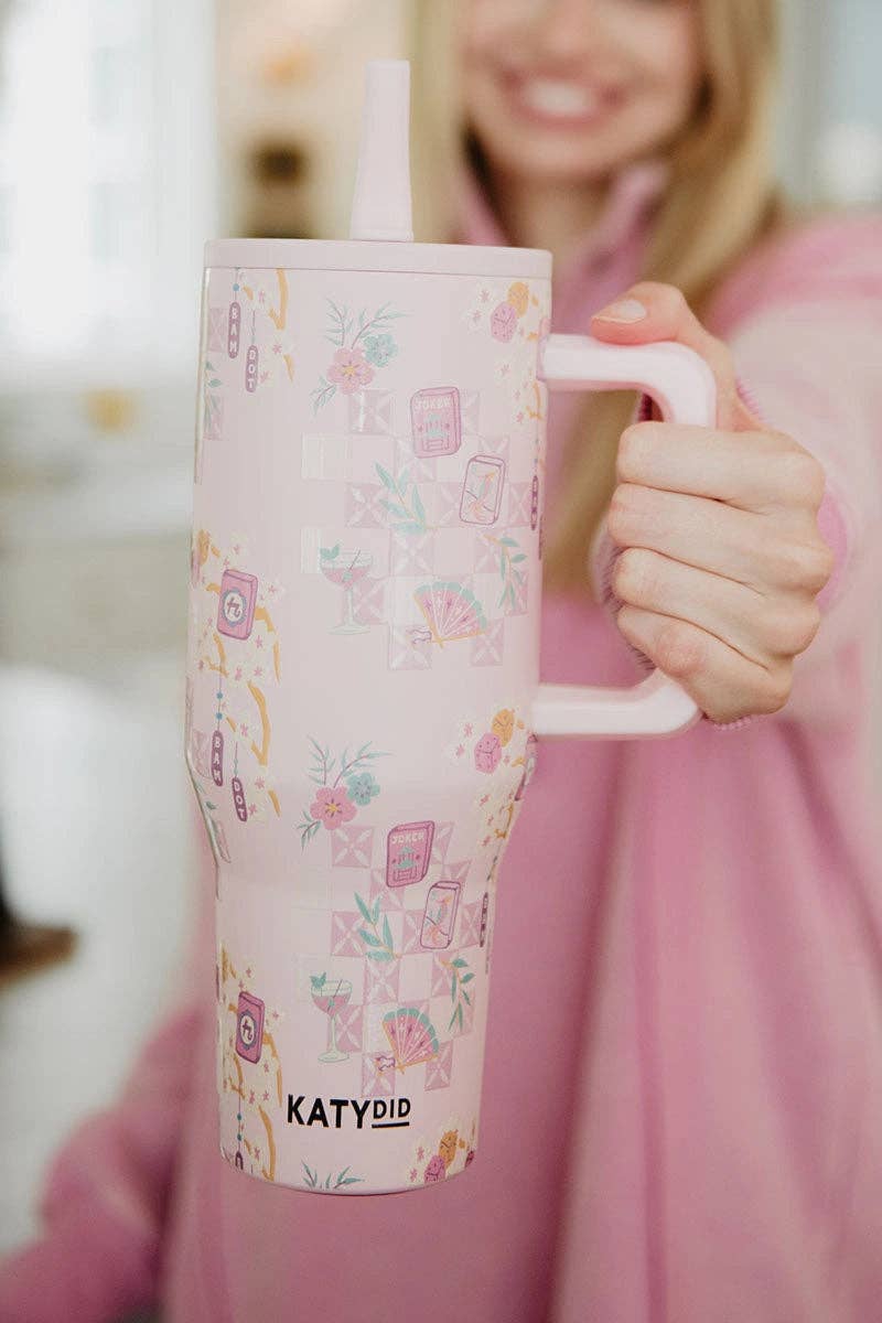 Mahjong Pieces Flip Top Tumbler Cup