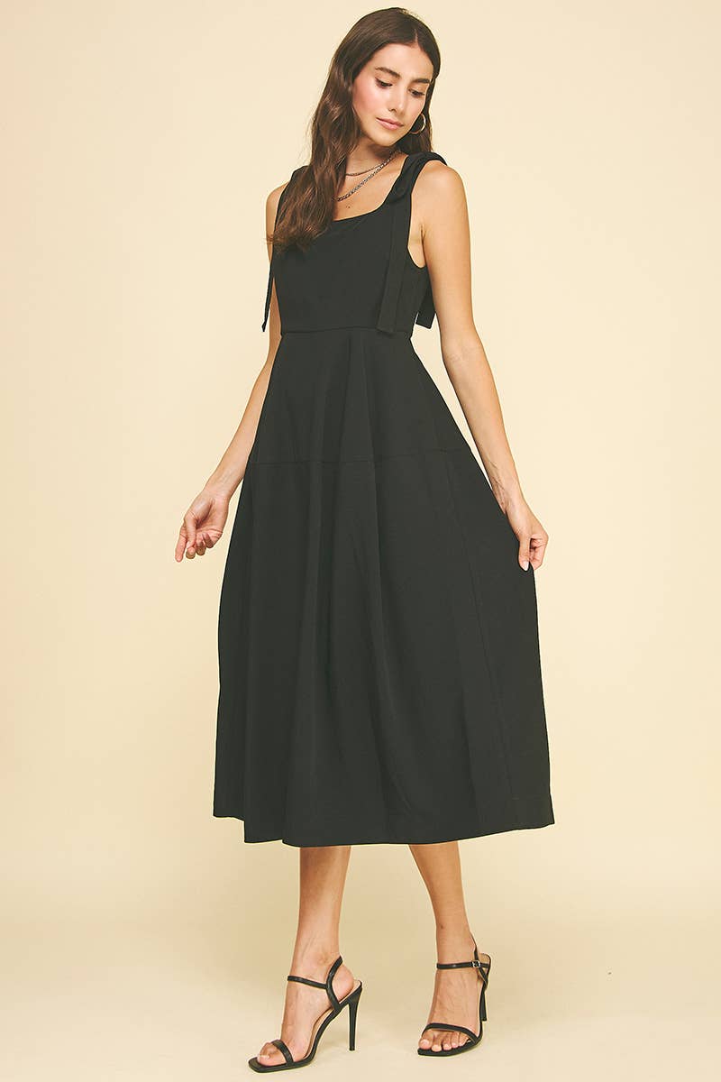 Ribbon Detailed Sleeve Midi Dress