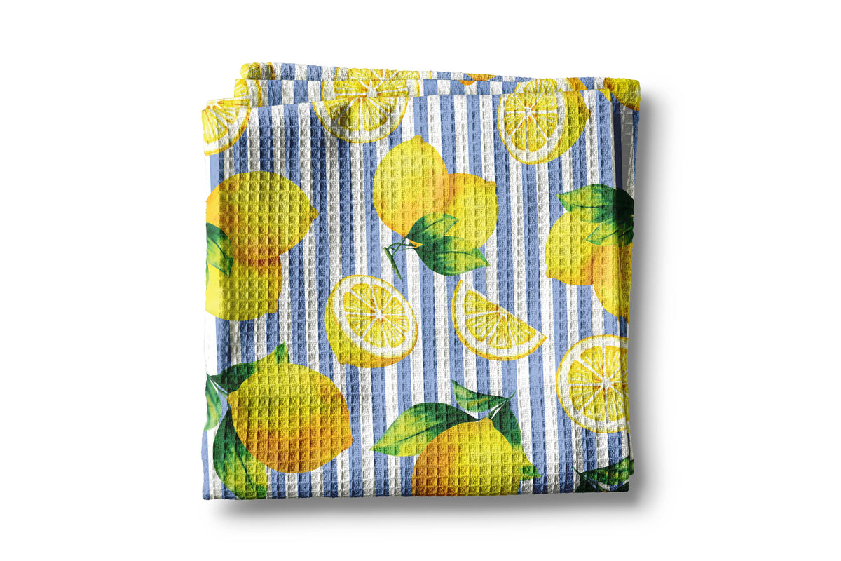 Lemon Stripe Citrus Kitchen Towel