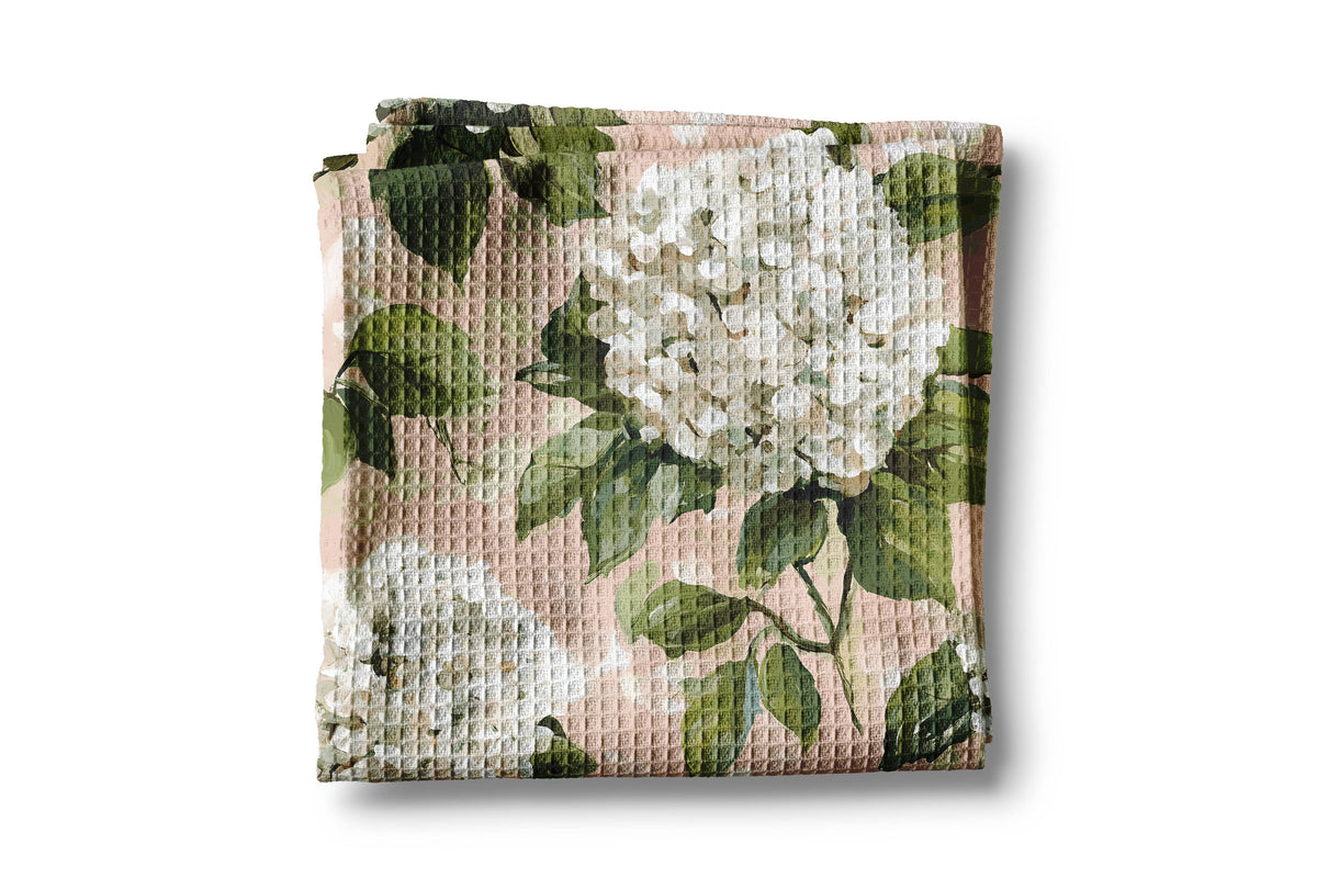 Hydrangea Flower Chinoiserie Kitchen Towel