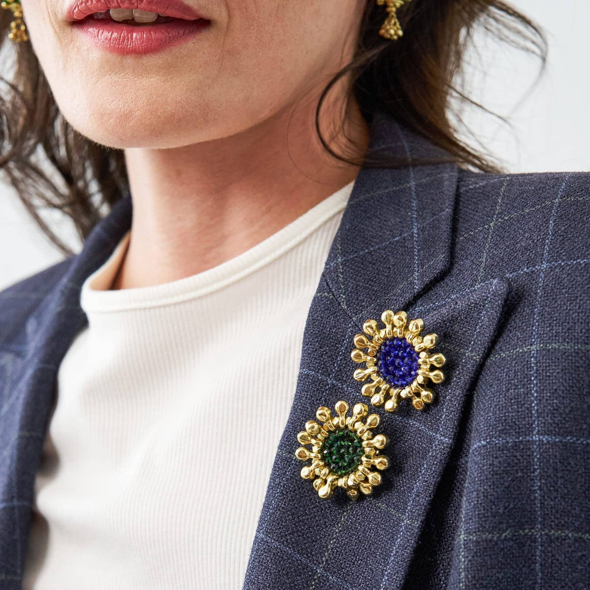 Johannah Crystal Brooch Cobalt