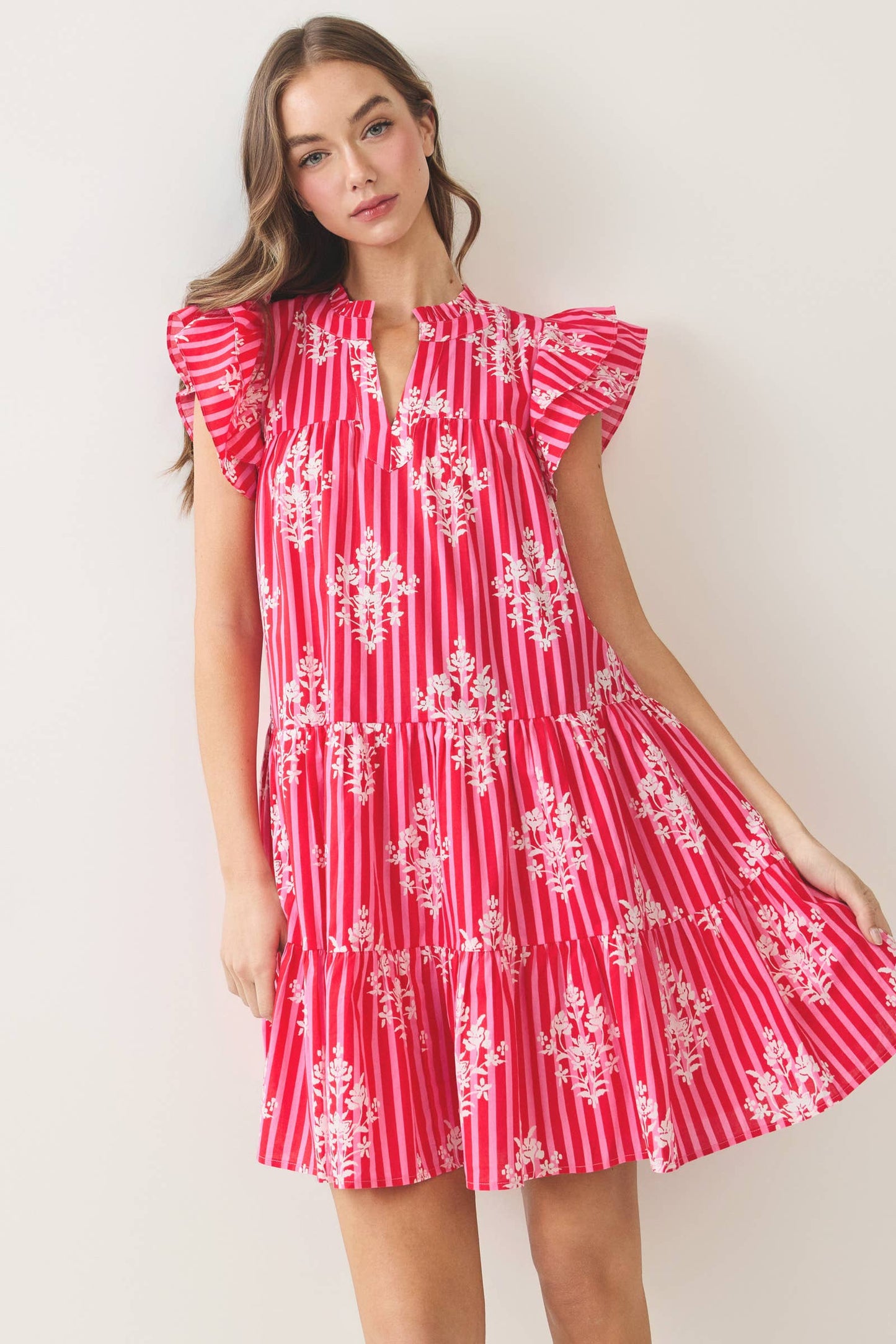 Floral Tiered Babydoll Mini Dress