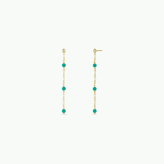 Gemstone Chain Drop Earring - Turquoise