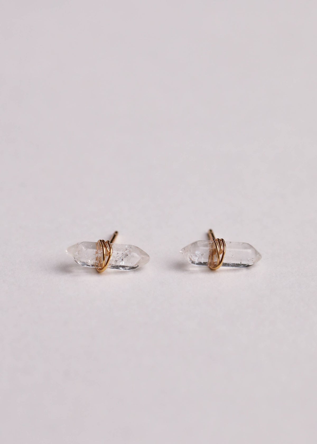 Mineral Point Gold Wire Wrapped Earrings