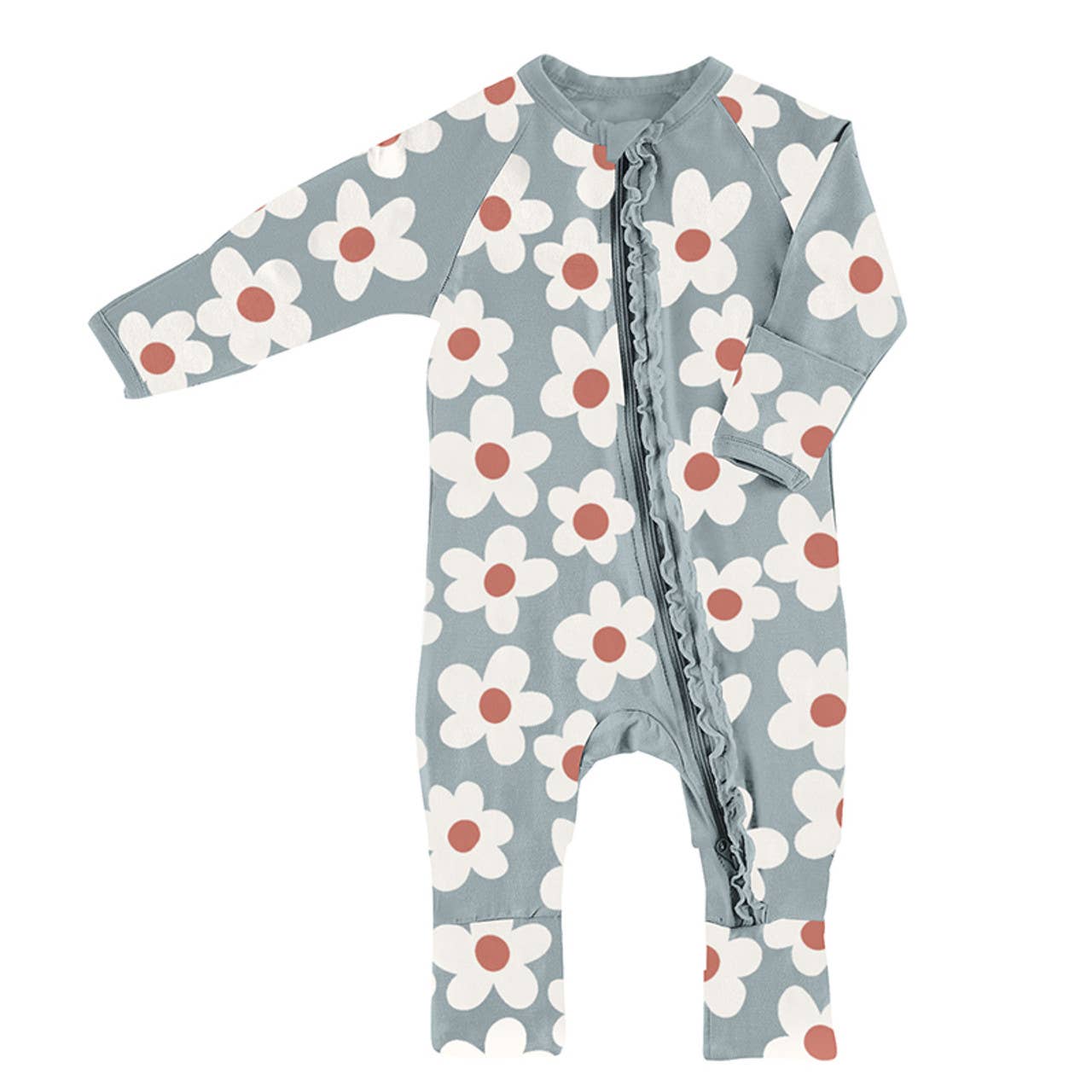 Cozy Romper with Ruffles - Floral
