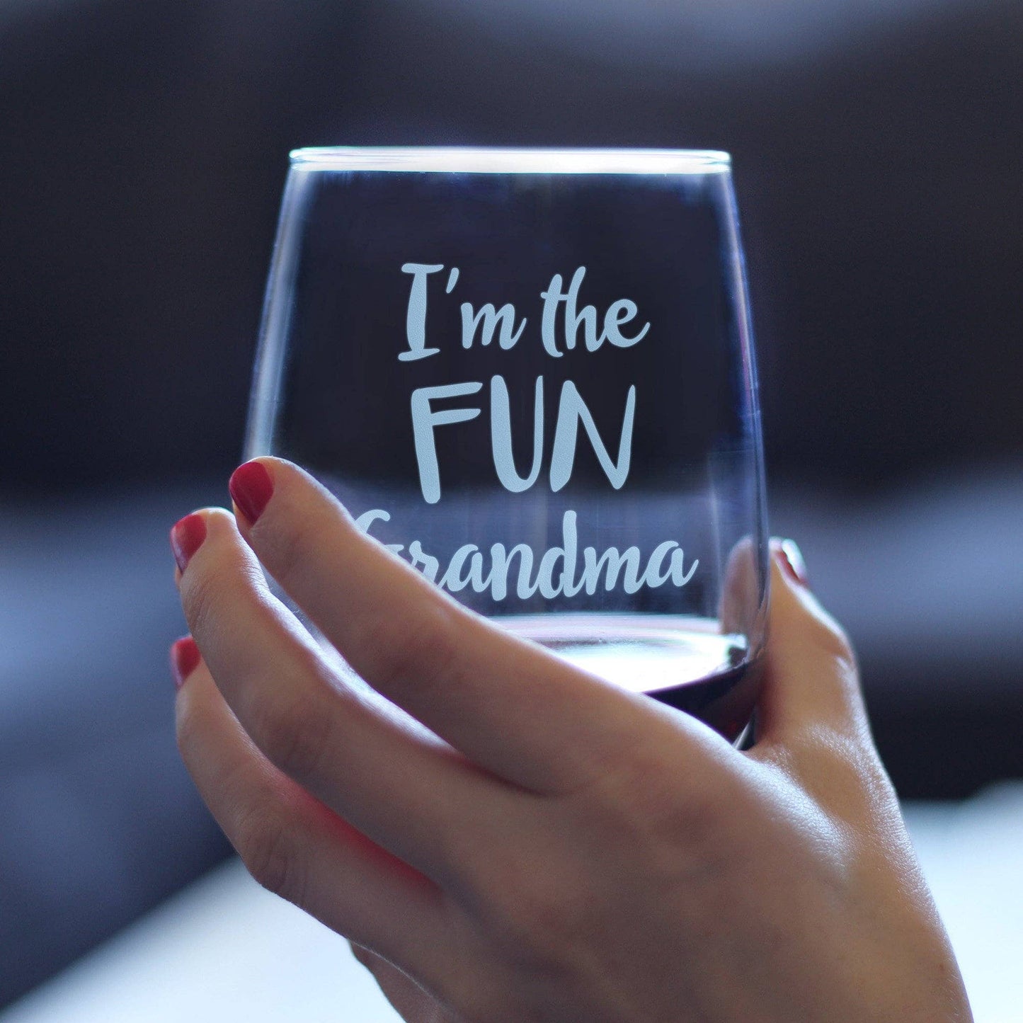 Fun Grandma Stemless Wine Glass