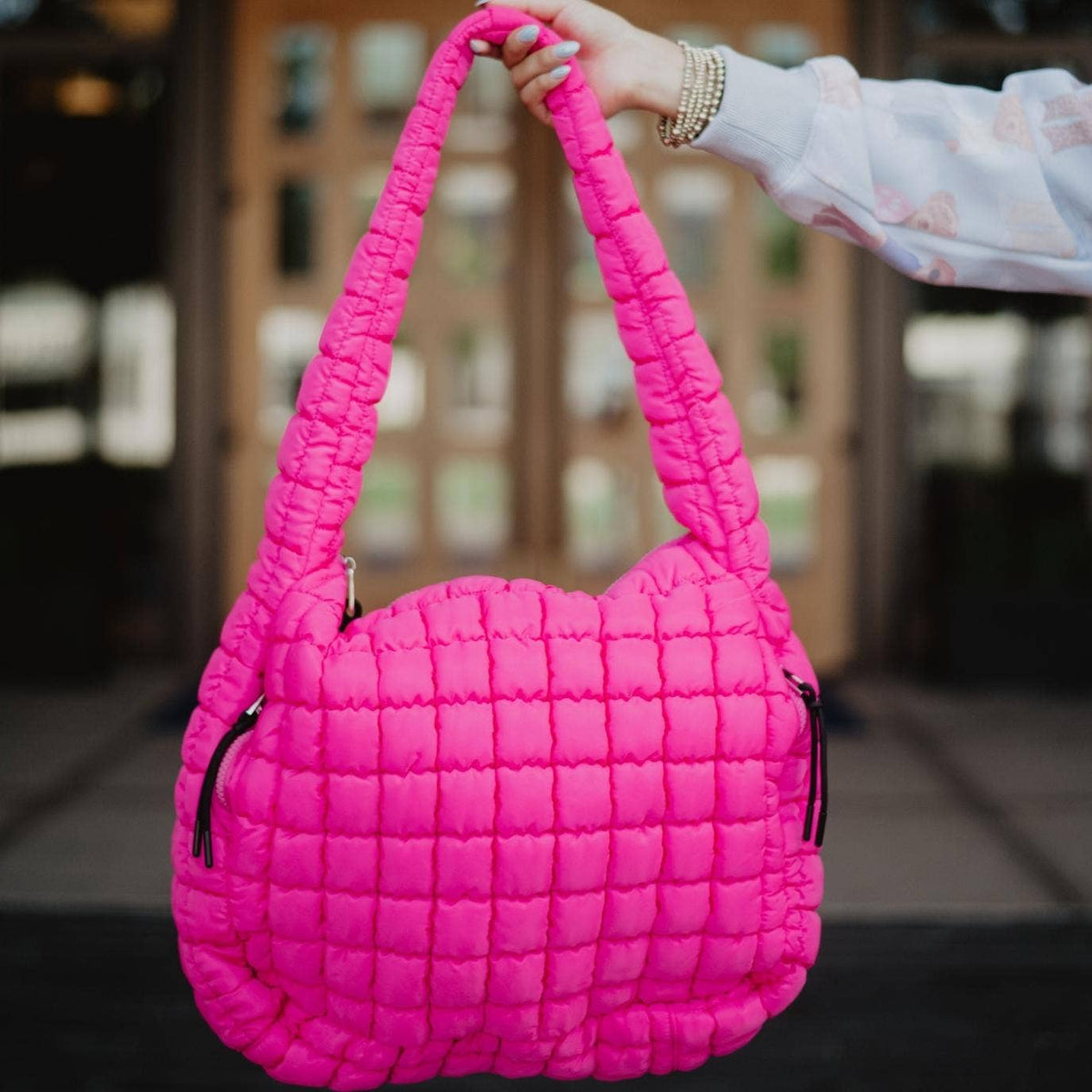 Oversized Quilted Hobo Tote Bag
