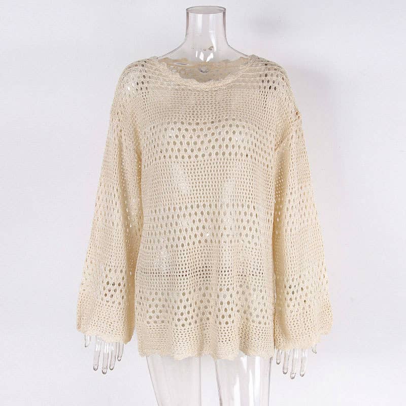 Cut-Out Flared Sleeves Beach Cover-Up