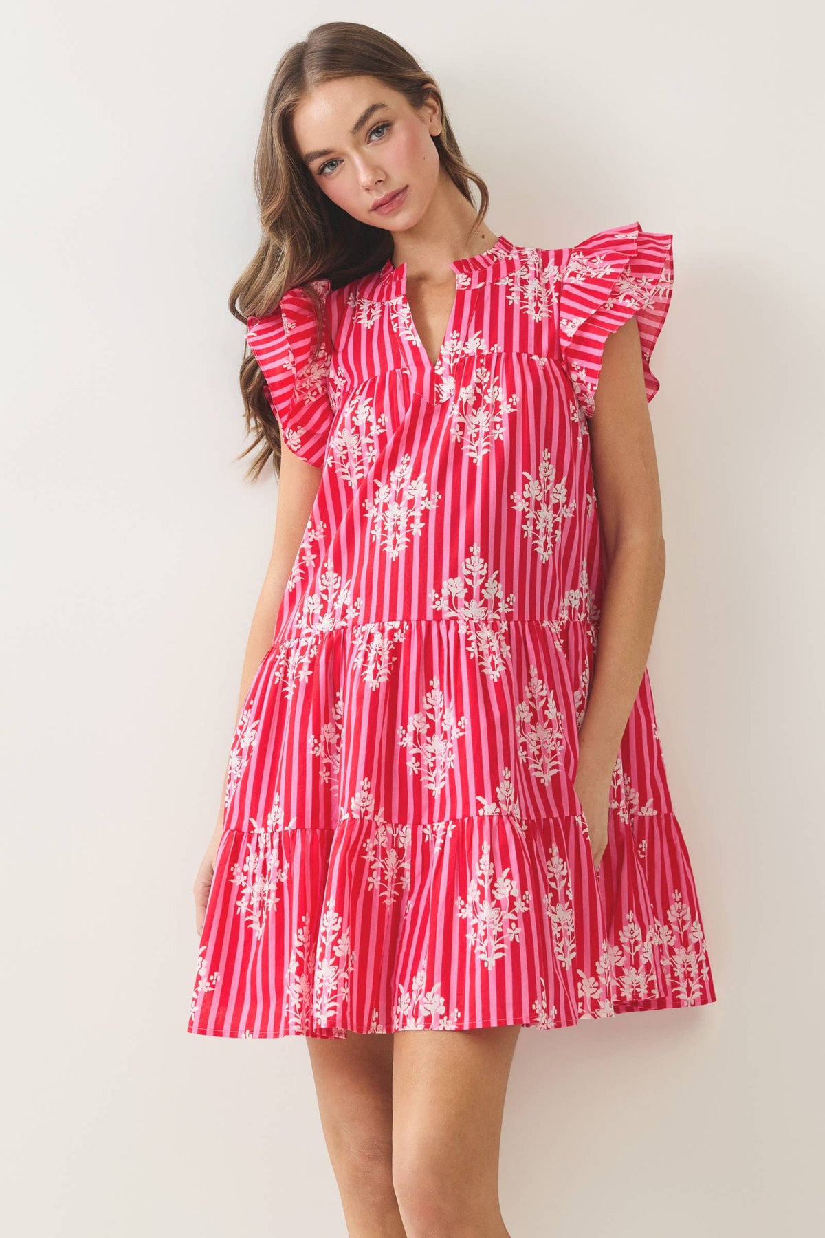 Floral Tiered Babydoll Mini Dress