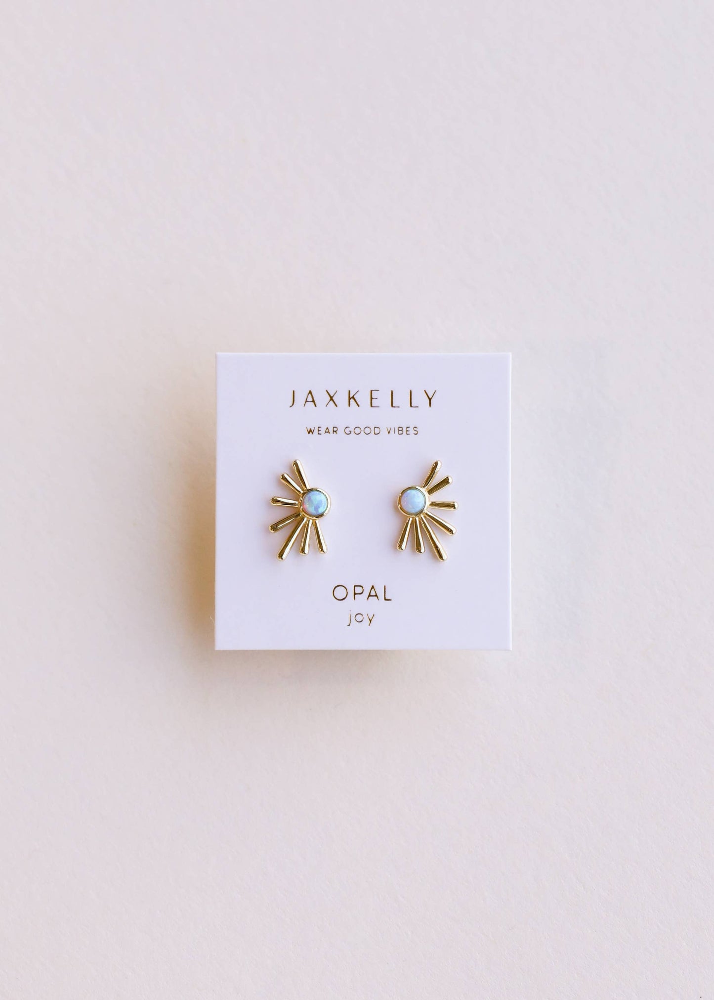 Sun Ray - Fire Opal - Gold Earrings