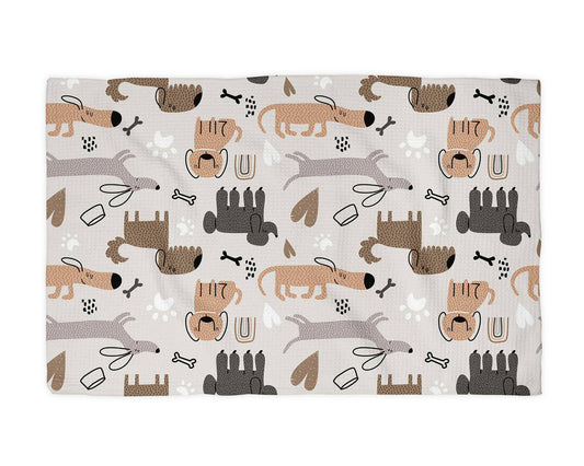 Dog Breeds Puppy Retro Kitchen Towel