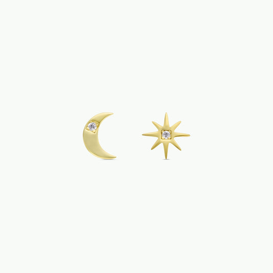 Complements - Sun & Moon - Gold Earrings
