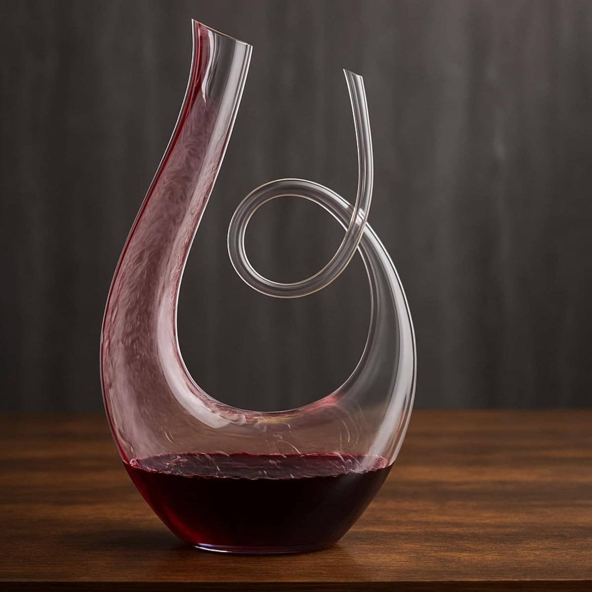 Swirl Wine Decanter Hand-Blown Crystal Glass Carafe