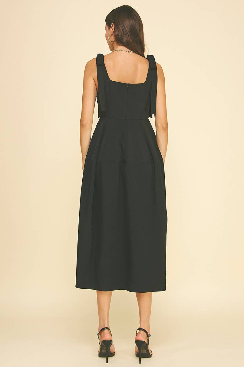 Ribbon Detailed Sleeve Midi Dress