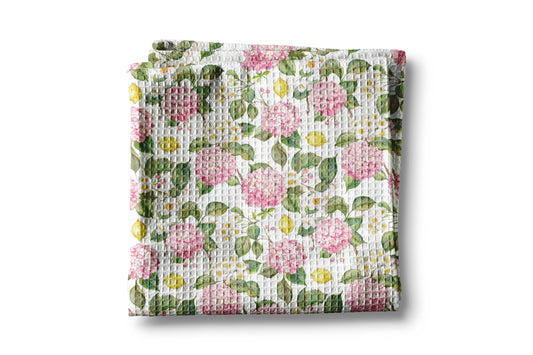 Hydrangea Lemon Chinoiserie Kitchen Towel