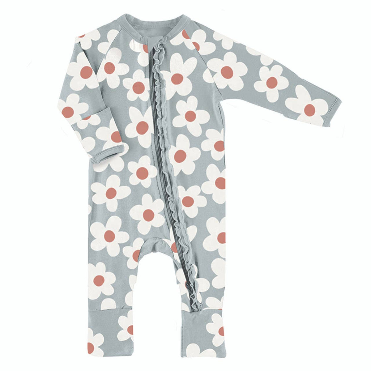 Cozy Romper with Ruffles - Floral