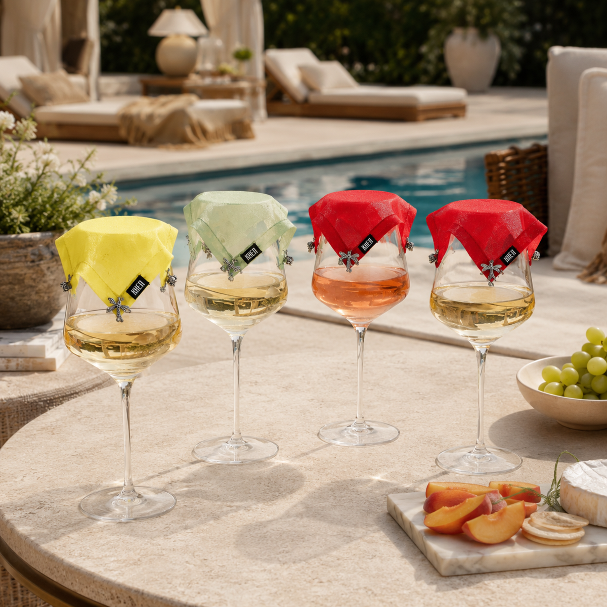 Weighted Outdoor Wine Glass Covers - Set of 4