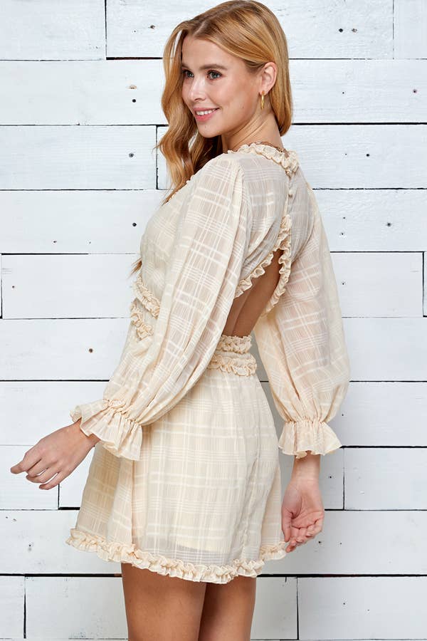Three quarter sleeve dress - Cream