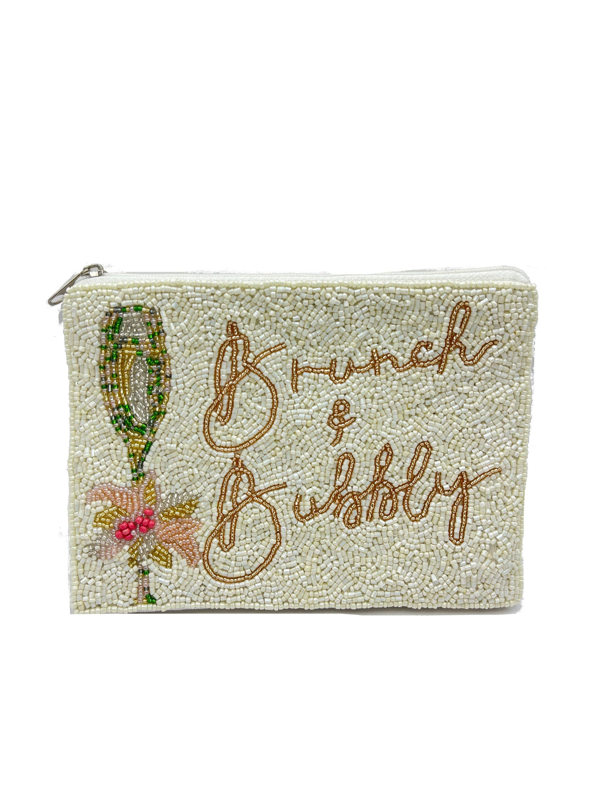 BRUCH & BUBBLY DOUBLE-SIDED BEADED COIN POUCH