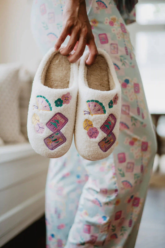 Mahjong Pieces House Slippers