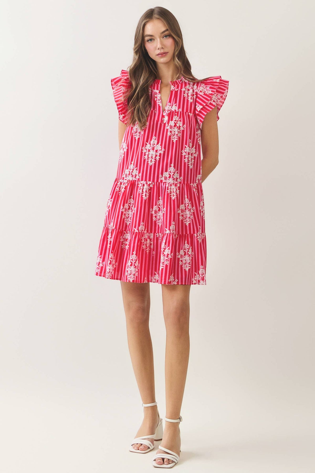 Floral Tiered Babydoll Mini Dress