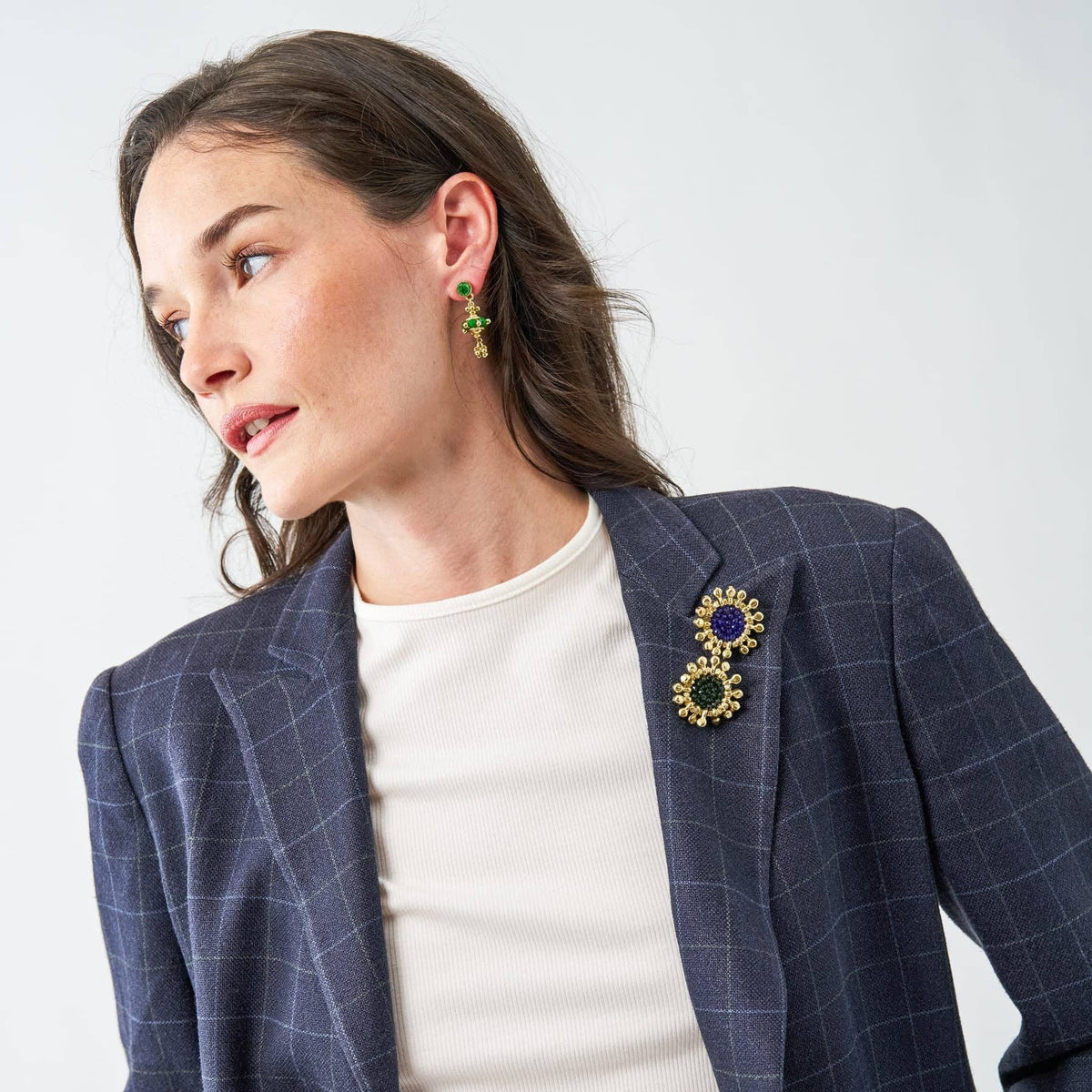 Johannah Crystal Brooch Emerald