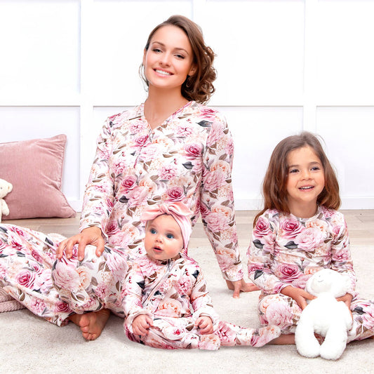 Garden Floral Matching Family Pajamas – Soft Bamboo - Gift