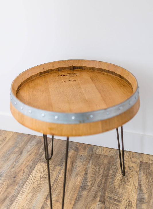 Wine Barrel Side Table